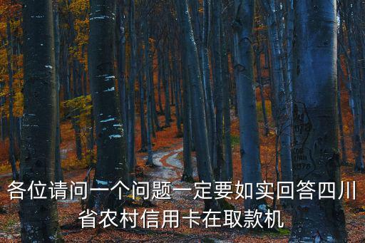 各位請問一個(gè)問題一定要如實(shí)回答四川省農(nóng)村信用卡在取款機(jī)