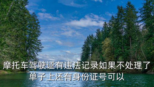 摩托車駕駛證有違法記錄如果不處理了單子上還有身份證號可以
