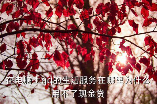 在電腦上qq的生活服務(wù)在哪里為什么用不了現(xiàn)金貸