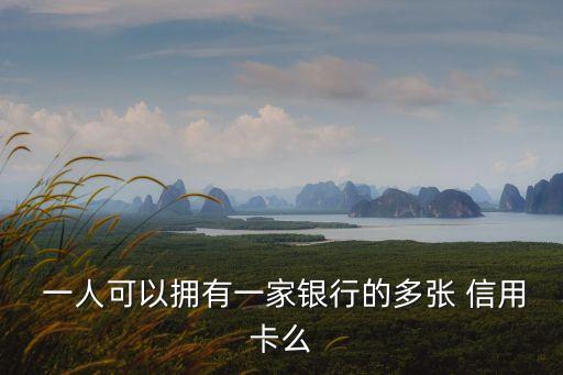 一人最多可以辦多少信用卡