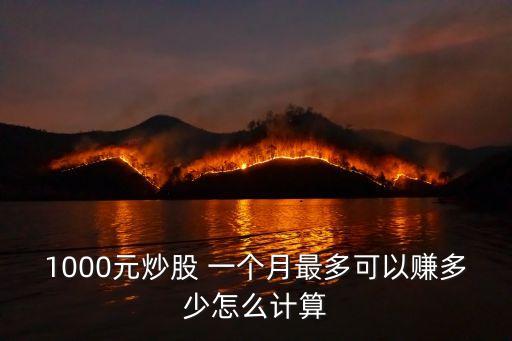 1000元炒股 一個(gè)月最多可以賺多少怎么計(jì)算