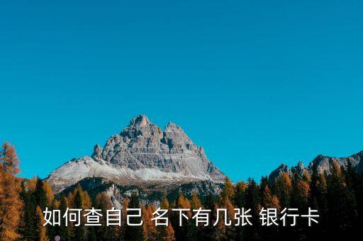 如何查自己 名下有幾張 銀行卡