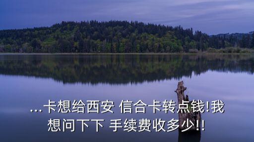 陜西信合省內(nèi)手續(xù)費(fèi)多少錢