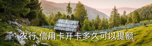農(nóng)行信用卡首次額度是多少時(shí)間
