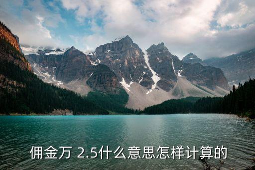 傭金萬 2.5什么意思怎樣計算的
