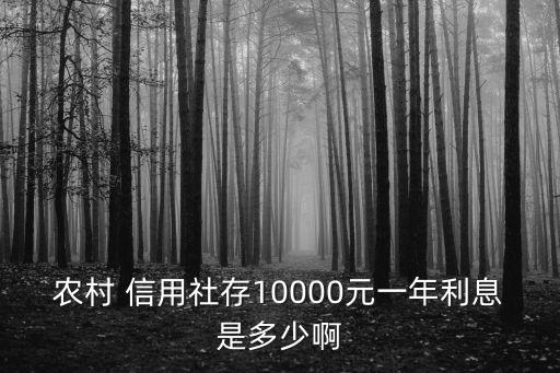 農(nóng)村 信用社存10000元一年利息是多少啊