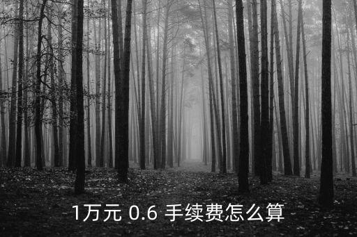 1萬元 0.6 手續(xù)費(fèi)怎么算