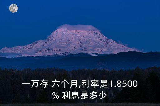 一萬存 六個(gè)月,利率是1.8500% 利息是多少