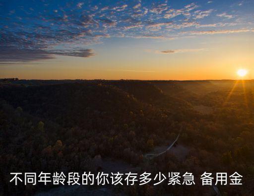 不同年齡段的你該存多少緊急 備用金