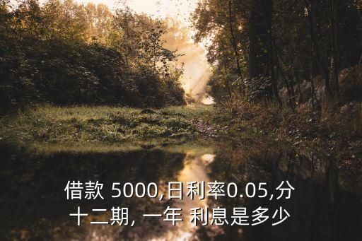 借款 5000,日利率0.05,分十二期, 一年 利息是多少