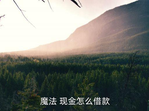 魔法 現(xiàn)金怎么借款