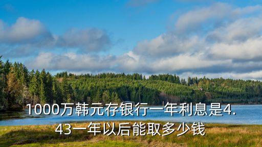 1000萬(wàn)韓元存銀行一年利息是4.43一年以后能取多少錢
