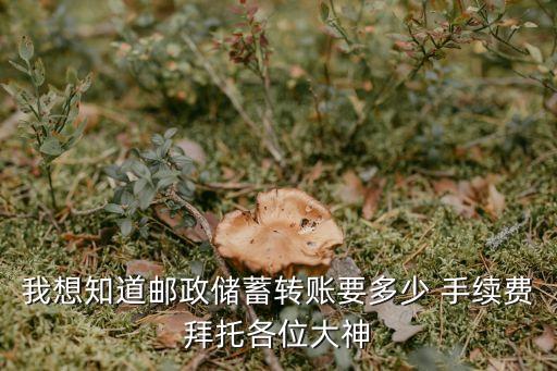 我想知道郵政儲蓄轉(zhuǎn)賬要多少 手續(xù)費拜托各位大神