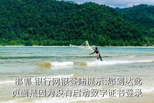  邯鄲 銀行網(wǎng)銀登陸提示:您到達(dá)此頁面是因為沒有啟動數(shù)字證書登錄