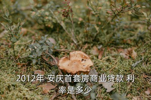 2012年 安慶首套房商業(yè)貸款 利率是多少