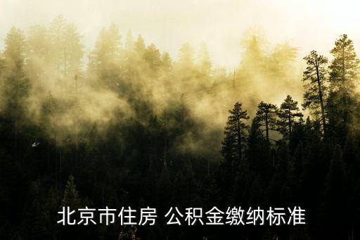  北京市住房 公積金繳納標(biāo)準(zhǔn)