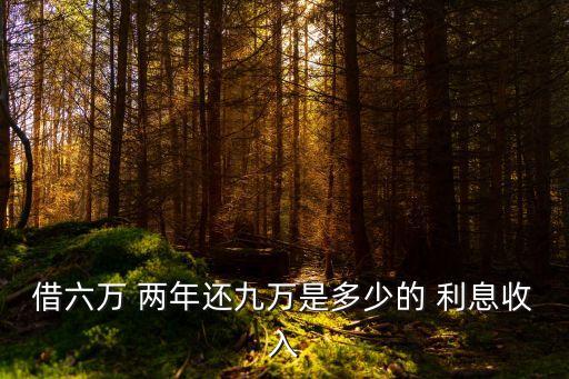 借六萬 兩年還九萬是多少的 利息收入