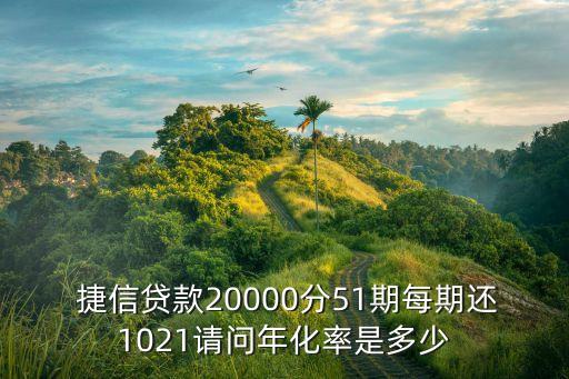  捷信貸款20000分51期每期還1021請問年化率是多少