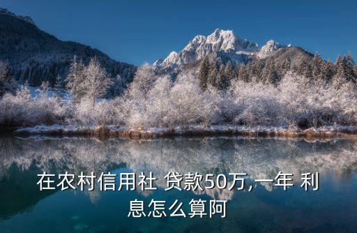 在農(nóng)村信用社 貸款50萬(wàn),一年 利息怎么算阿