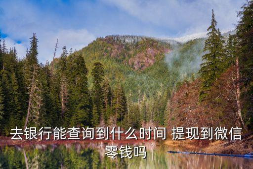 去銀行能查詢到什么時(shí)間 提現(xiàn)到微信零錢嗎