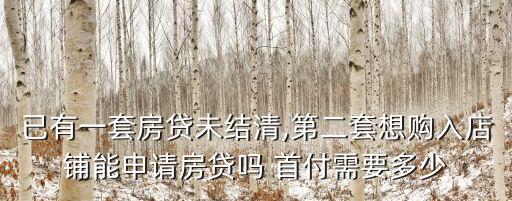 有貸款再買房首付多少