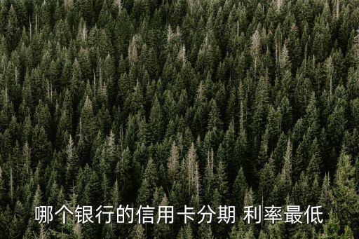 哪個銀行的信用卡分期 利率最低