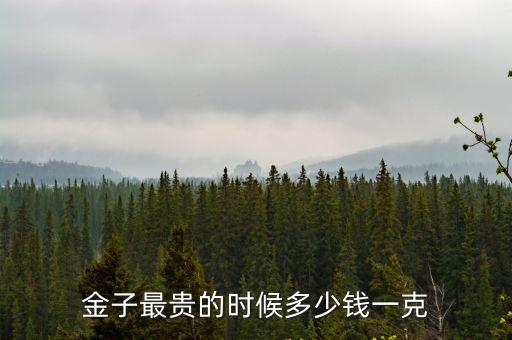 金子最貴的時候多少錢一克