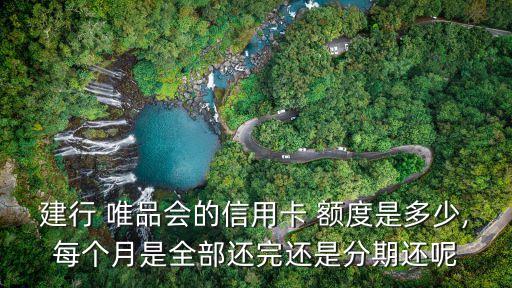 建行 唯品會的信用卡 額度是多少,每個月是全部還完還是分期還呢