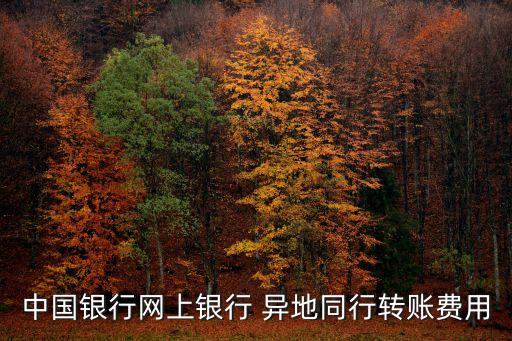 中國銀行網(wǎng)上銀行 異地同行轉(zhuǎn)賬費用