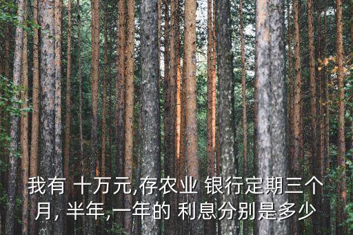 借銀行十萬半年利息多少錢,十萬存銀行定期半年,利息是多少
