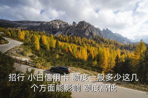 招行 小白信用卡 額度一般多少這幾個方面能影響 額度高低