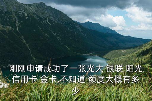 光大銀行陽光銀聯(lián)金卡額度多少