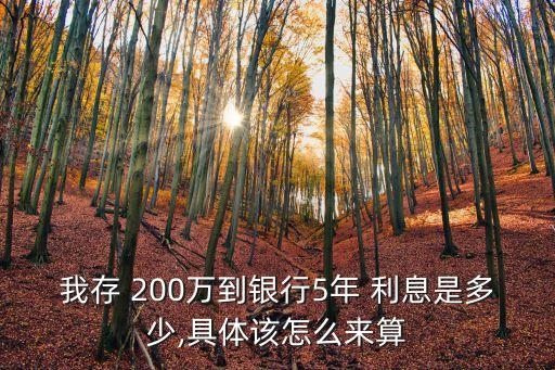 定存200萬五年利息是多少錢