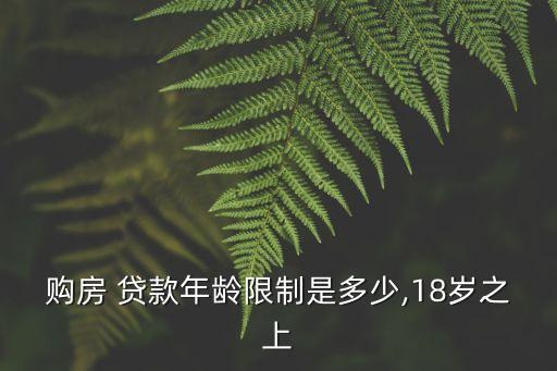 多少歲可以貸款買房子,房子貸款需要具備什么條件