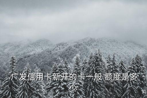  廣發(fā)信用卡新開(kāi)的卡一般 額度是多少