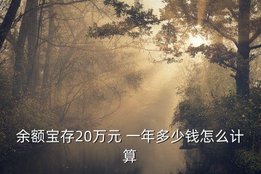 余額寶存20萬元 一年多少錢怎么計算