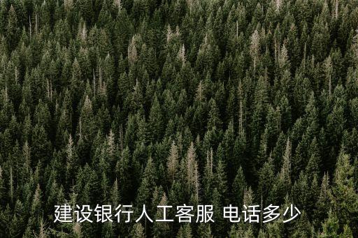 建設銀行人工客服 電話多少