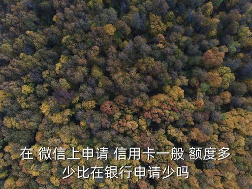 在 微信上申請 信用卡一般 額度多少比在銀行申請少嗎