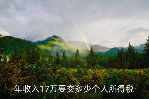 年薪17萬(wàn)個(gè)稅多少錢,年薪30萬(wàn)的個(gè)稅是多少