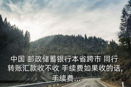 網(wǎng)上郵政同行同地轉(zhuǎn)賬手續(xù)費多少,郵政銀行跨省同行轉(zhuǎn)賬要手續(xù)費嗎