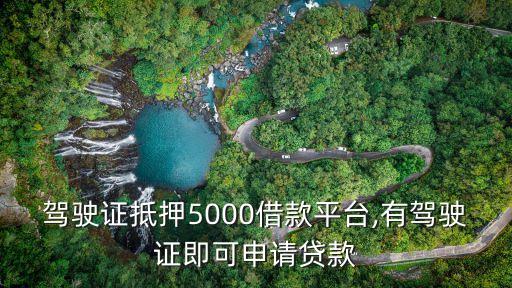 駕駛證抵押5000借款平臺(tái),有駕駛證即可申請(qǐng)貸款