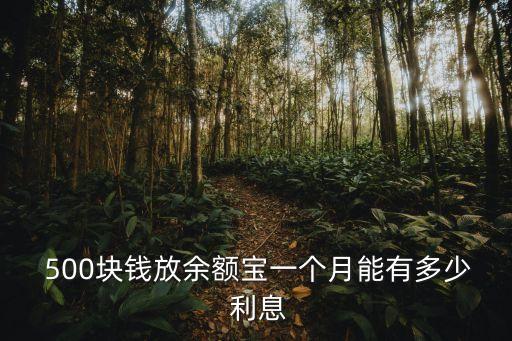  500塊錢放余額寶一個月能有多少 利息
