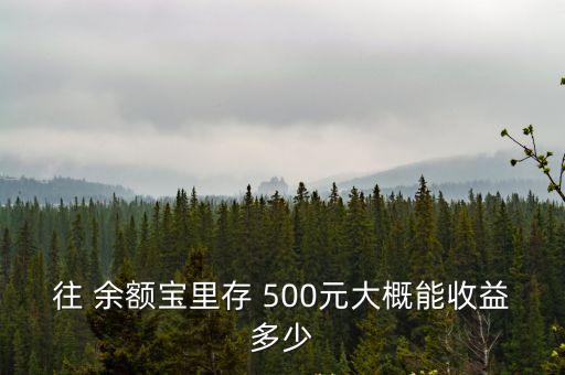 往 余額寶里存 500元大概能收益多少