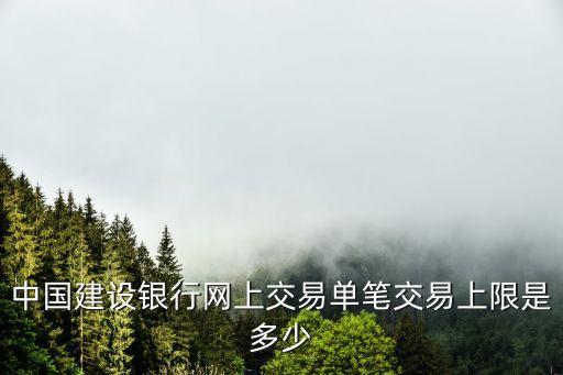 中國建設銀行網(wǎng)上交易單筆交易上限是多少