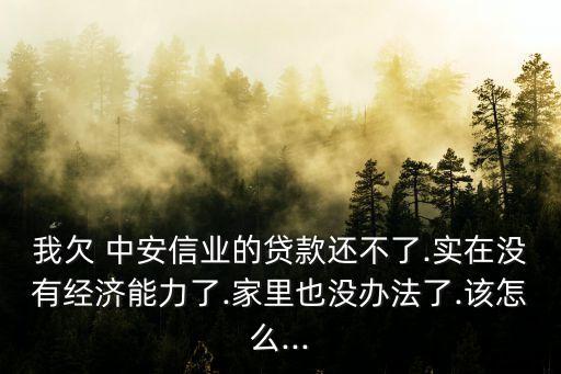 我欠 中安信業(yè)的貸款還不了.實在沒有經(jīng)濟能力了.家里也沒辦法了.該怎么...