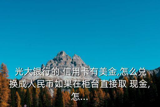  光大銀行的 信用卡有美金,怎么兌換成人民幣如果在柜臺直接取 現(xiàn)金,怎...