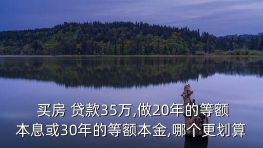  買(mǎi)房 貸款35萬(wàn),做20年的等額本息或30年的等額本金,哪個(gè)更劃算