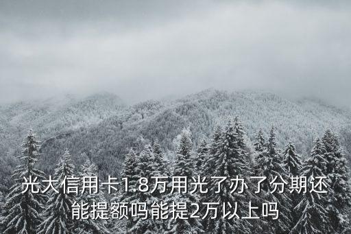 光大銀行分期怎么提額度是多少錢