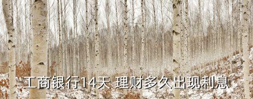 工商銀行14天 理財多久出現(xiàn)利息