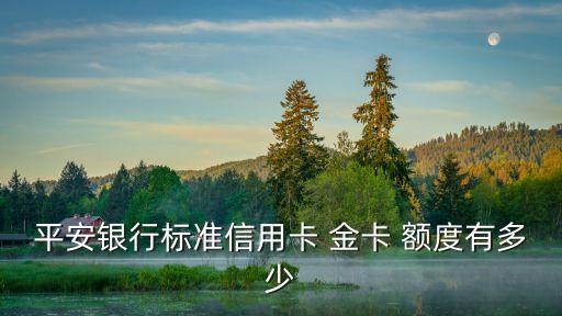 平安銀行標(biāo)準(zhǔn)信用卡 金卡 額度有多少